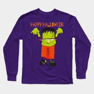 Happy Halloween Kids Colorful Fun Monster Long Sleeve T-Shirt